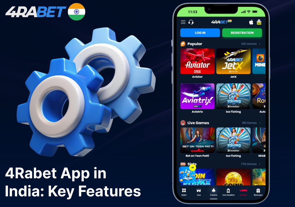 Main information about 4Rabet mobile app in India