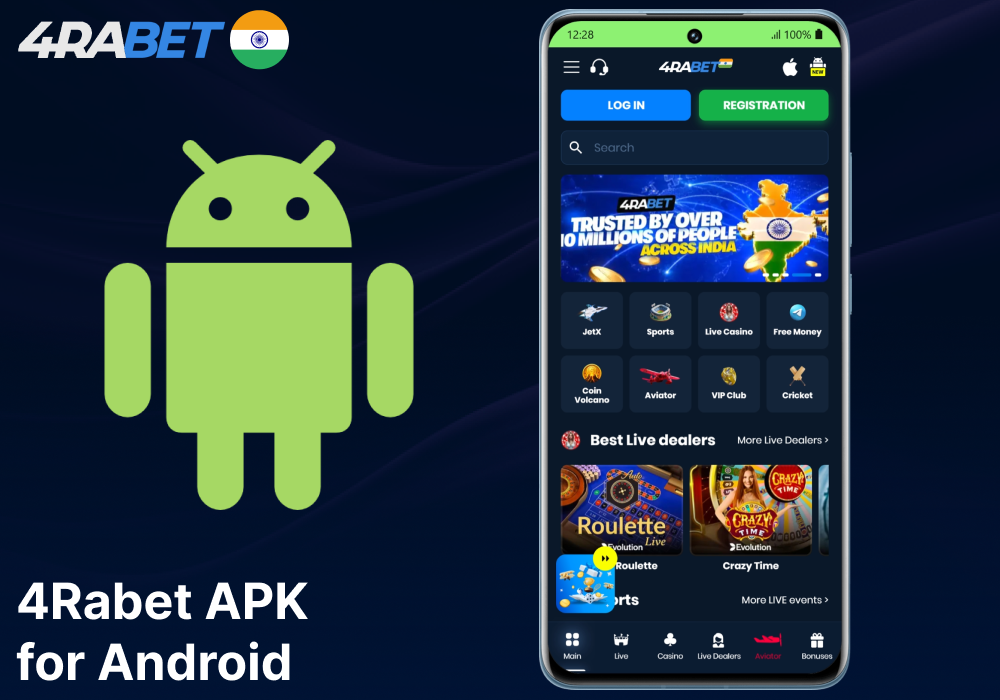 4Rabet mobile app for Android available in India
